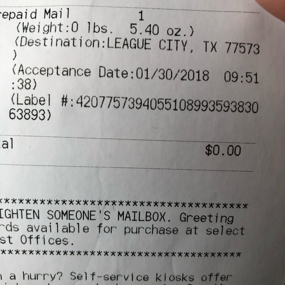 Proof of shipping
